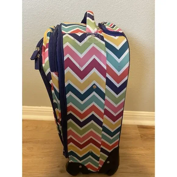 Pottery Barn Kids Teen Getaway Rolling Carry On Luggage Spinner Suitcase Chevron